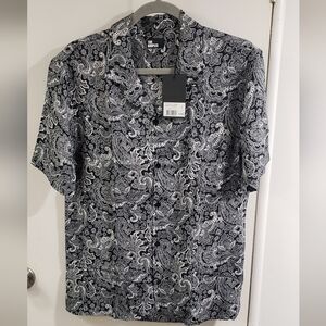 🌻 NWT The Kooples Black & White Paisley Button-Down Shirt